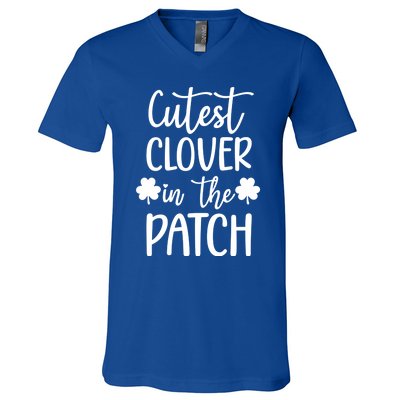 St Patricks Day Cutest Clover In The Patch Gift V-Neck T-Shirt