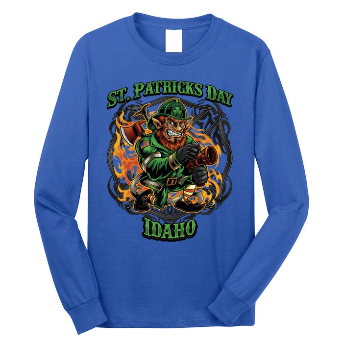 St Patrick's Day Idaho Irish American Heritage Firefighter Great Gift Long Sleeve Shirt