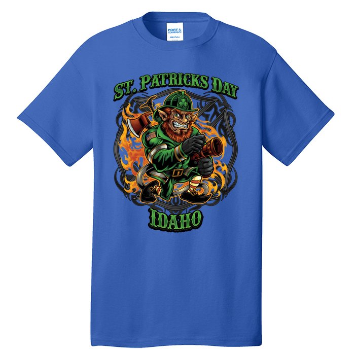 St Patrick's Day Idaho Irish American Heritage Firefighter Great Gift Tall T-Shirt