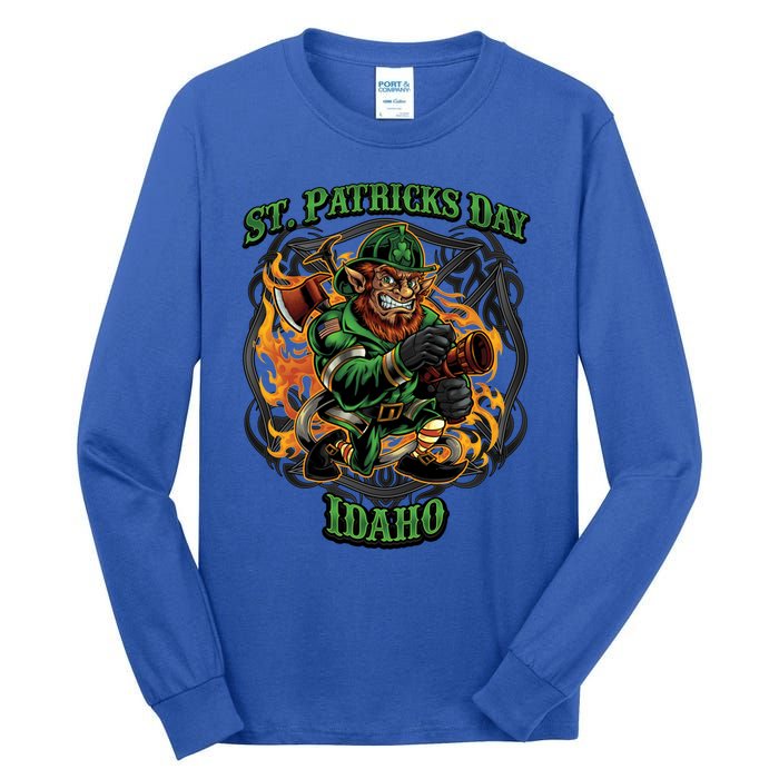 St Patrick's Day Idaho Irish American Heritage Firefighter Great Gift Tall Long Sleeve T-Shirt