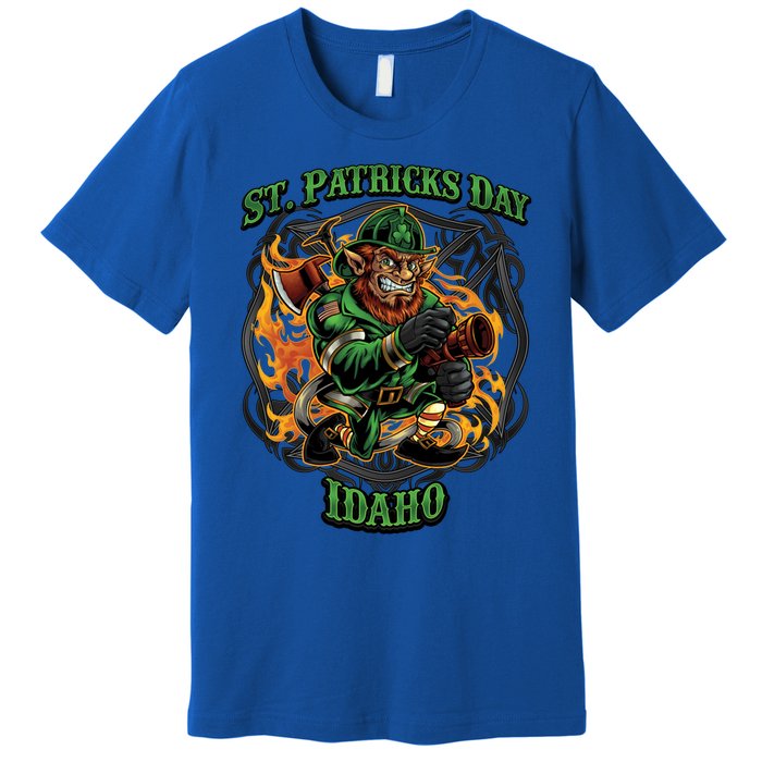 St Patrick's Day Idaho Irish American Heritage Firefighter Great Gift Premium T-Shirt