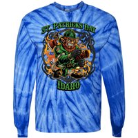 St Patrick's Day Idaho Irish American Heritage Firefighter Great Gift Tie-Dye Long Sleeve Shirt