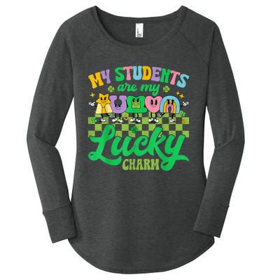 St Patricks Day Teacher Shirt My Students Are My Lucky Charm Women's Perfect Tri Tunic Long Sleeve Shirt