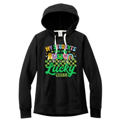 St Patricks Day Teacher Shirt My Students Are My Lucky Charm Women's Fleece Hoodie