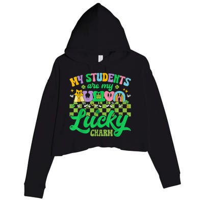 St Patricks Day Teacher Shirt My Students Are My Lucky Charm Crop Fleece Hoodie