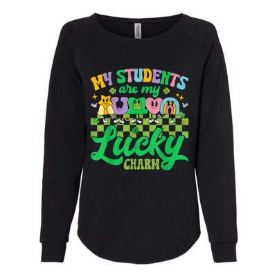 St Patricks Day Teacher Shirt My Students Are My Lucky Charm Womens California Wash Sweatshirt