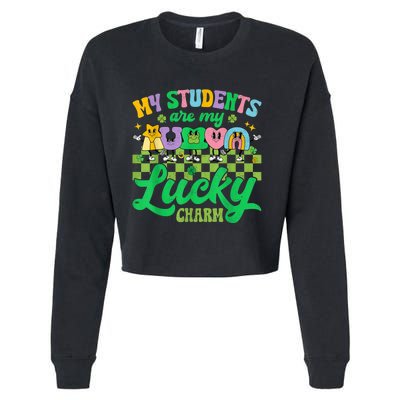 St Patricks Day Teacher Shirt My Students Are My Lucky Charm Cropped Pullover Crew