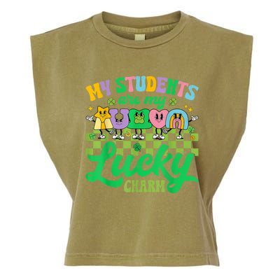 St Patricks Day Teacher Shirt My Students Are My Lucky Charm Garment-Dyed Women's Muscle Tee