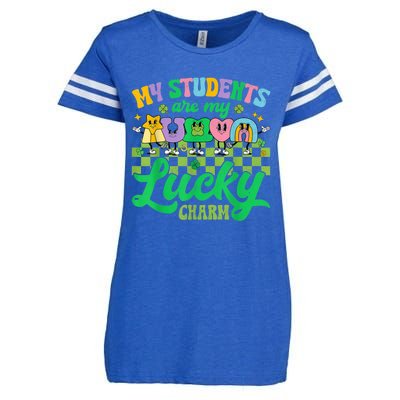 St Patricks Day Teacher Shirt My Students Are My Lucky Charm Enza Ladies Jersey Football T-Shirt