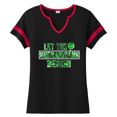 St Patricks Day Shirts Let The Shenanigans Begin Tie Dye Ladies Halftime Notch Neck Tee