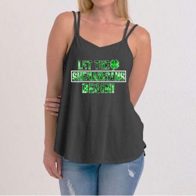 St Patricks Day Shirts Let The Shenanigans Begin Tie Dye Women's Strappy Tank