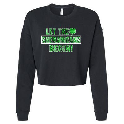 St Patricks Day Shirts Let The Shenanigans Begin Tie Dye Cropped Pullover Crew