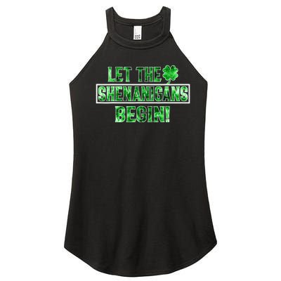 St Patricks Day Shirts Let The Shenanigans Begin Tie Dye Women's Perfect Tri Rocker Tank