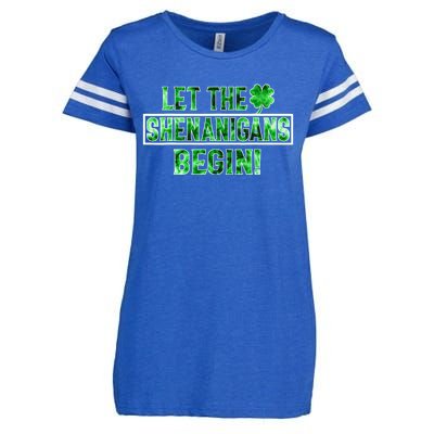 St Patricks Day Shirts Let The Shenanigans Begin Tie Dye Enza Ladies Jersey Football T-Shirt