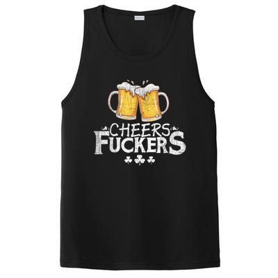 St Patricks Day Cheers Fuckers Funny Drinking PosiCharge Competitor Tank