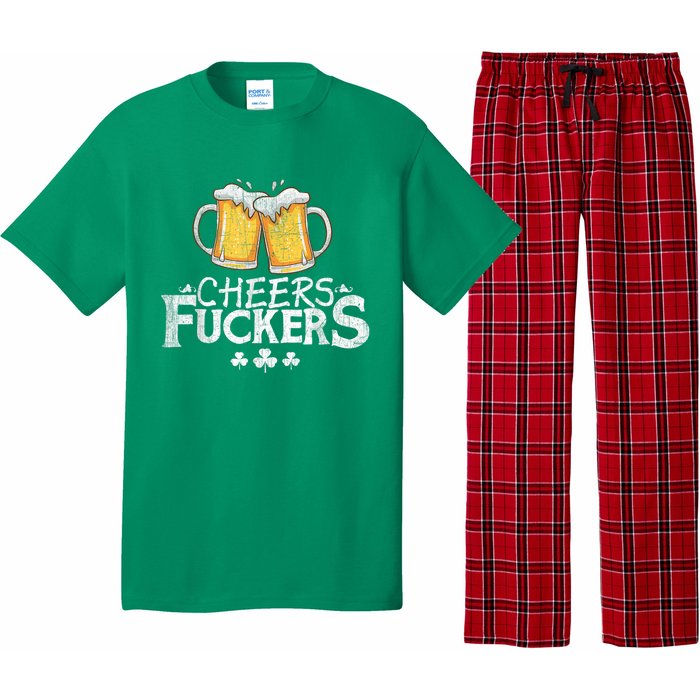 St Patricks Day Cheers Fuckers Funny Drinking Pajama Set