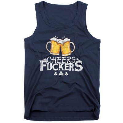 St Patricks Day Cheers Fuckers Funny Drinking Tank Top