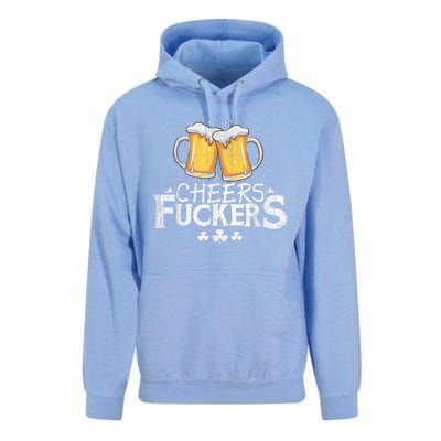 St Patricks Day Cheers Fuckers Funny Drinking Unisex Surf Hoodie