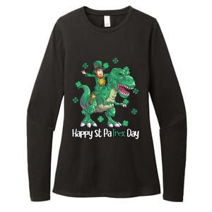 St Patricks Day Shirts Dino Leprechaun Womens CVC Long Sleeve Shirt