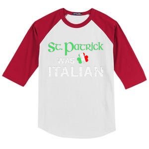 St Patrick's Day Pajama St Patricks Was Italian Saint Kids Colorblock Raglan Jersey