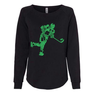 St Patricks Day Hockey Irish Boy Saint PaddyS Shamrock Womens California Wash Sweatshirt