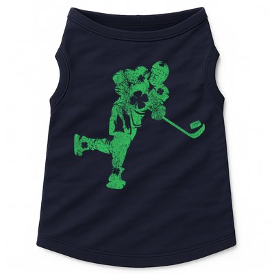 St Patricks Day Hockey Irish Boy Saint PaddyS Shamrock Doggie Tank