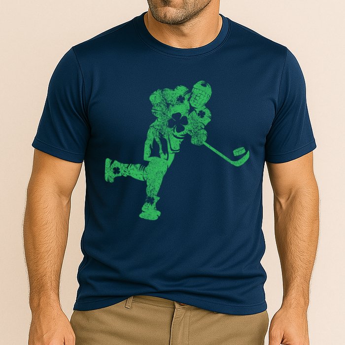 St Patricks Day Hockey Irish Boy Saint PaddyS Shamrock Cooling Performance Crew T-Shirt