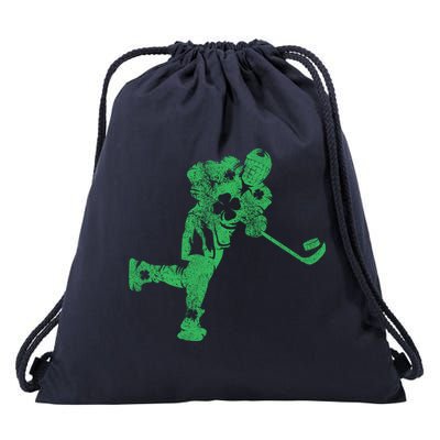 St Patricks Day Hockey Irish Boy Saint PaddyS Shamrock Drawstring Bag