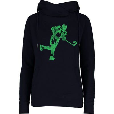 St Patricks Day Hockey Irish Boy Saint PaddyS Shamrock Womens Funnel Neck Pullover Hood