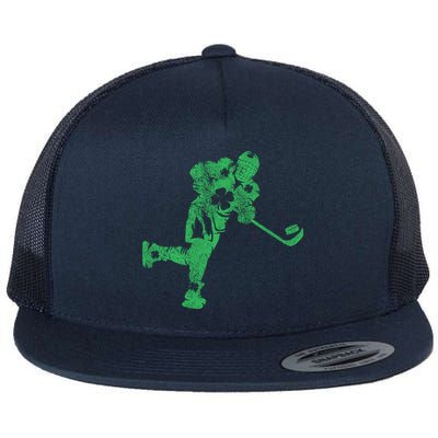 St Patricks Day Hockey Irish Boy Saint PaddyS Shamrock Flatbill Hat