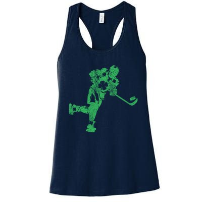 St Patricks Day Hockey Irish Boy Saint PaddyS Shamrock Women's Racerback Tank