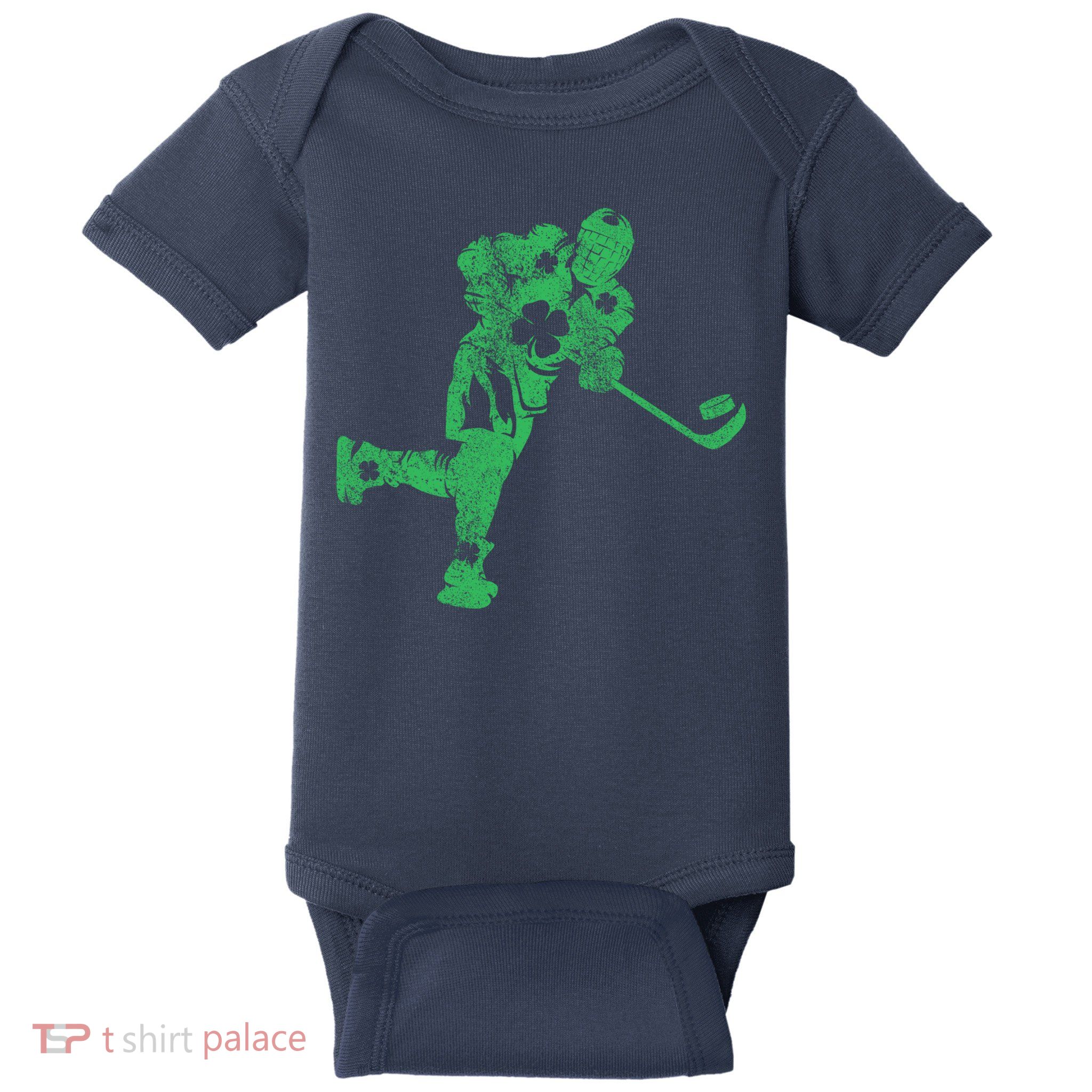 St Patricks Day Hockey Irish Boy Saint PaddyS Shamrock Baby Bodysuit