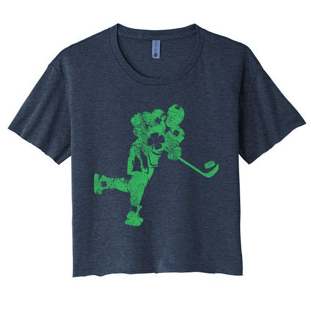 St Patricks Day Hockey Irish Boy Saint PaddyS Shamrock Crop Top