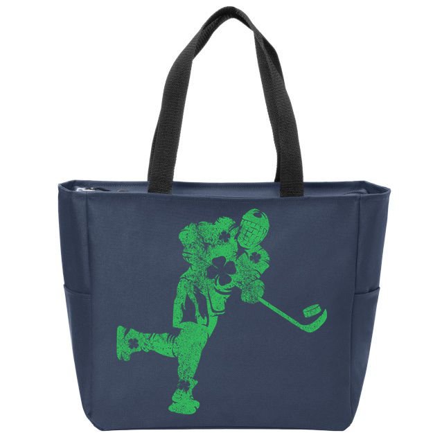 St Patricks Day Hockey Irish Boy Saint PaddyS Shamrock Zip Tote Bag