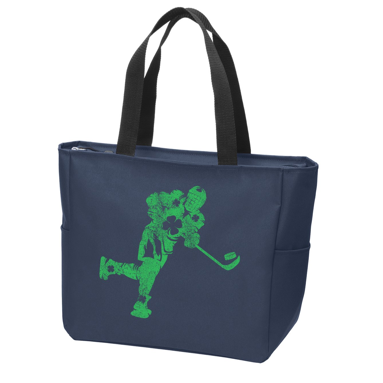 St Patricks Day Hockey Irish Boy Saint PaddyS Shamrock Zip Tote Bag
