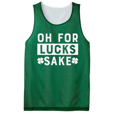 St Patricks Day Oh For Lucks Sake Mesh Reversible Basketball Jersey Tank