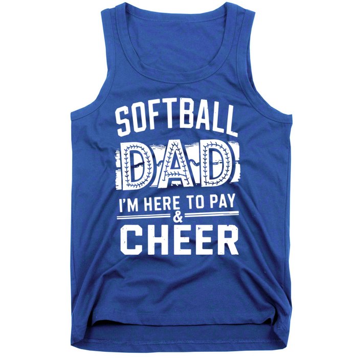 Softball Player Daddy Humor Design Funny Softball Dad Meaningful Gift Tank Top