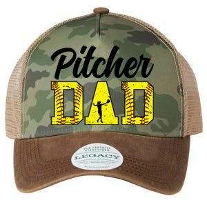 Softball Pitcher Dad Of A Softball Pitcher Father Funny Gift Legacy Tie Dye Trucker Hat