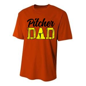 Softball Pitcher Dad Of A Softball Pitcher Father Funny Gift Performance Sprint T-Shirt