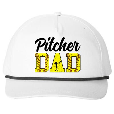 Softball Pitcher Dad Of A Softball Pitcher Father Funny Gift Snapback Five-Panel Rope Hat