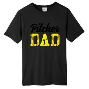 Softball Pitcher Dad Of A Softball Pitcher Father Funny Gift Tall Fusion ChromaSoft Performance T-Shirt