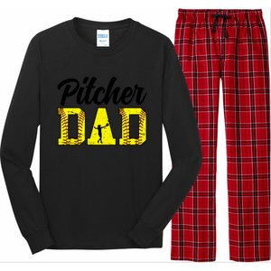 Softball Pitcher Dad Of A Softball Pitcher Father Funny Gift Long Sleeve Pajama Set