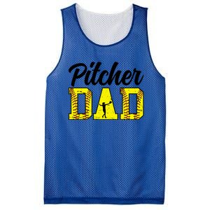 Softball Pitcher Dad Of A Softball Pitcher Father Funny Gift Mesh Reversible Basketball Jersey Tank