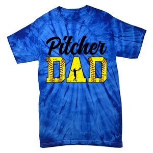 Softball Pitcher Dad Of A Softball Pitcher Father Funny Gift Tie-Dye T-Shirt