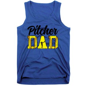 Softball Pitcher Dad Of A Softball Pitcher Father Funny Gift Tank Top