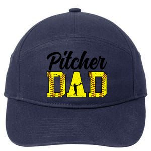 Softball Pitcher Dad Of A Softball Pitcher Father Funny Gift 7-Panel Snapback Hat