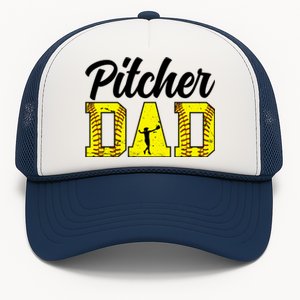 Softball Pitcher Dad Of A Softball Pitcher Father Funny Gift Trucker Hat