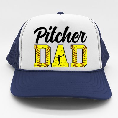 Softball Pitcher Dad Of A Softball Pitcher Father Funny Gift Trucker Hat