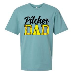 Softball Pitcher Dad Of A Softball Pitcher Father Funny Gift Sueded Cloud Jersey T-Shirt