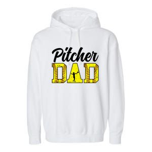 Softball Pitcher Dad Of A Softball Pitcher Father Funny Gift Garment-Dyed Fleece Hoodie